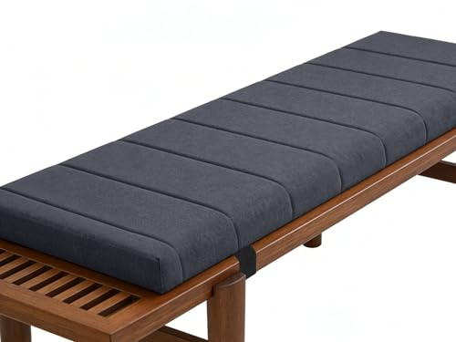 moismk Coussin pour Banc D'intérieur Épaisseur 5 cm - Housse Déhoussable Lavable - Antidérapant + Résistant aux Griffes - pour Baie Vitrée, Banc, Banquette, Piano, Entrée(Gris foncé,90x30x5cm)