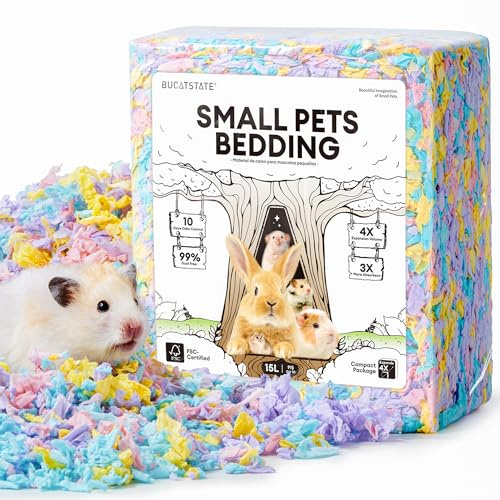 BUCATSTATE Hamster Parper Bedding 15L, Truly 99% Dust-Free (Party Confetti)