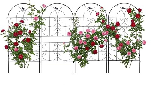 Relaxdays Griglia per rampicanti, Set 2, HxB: 116 x 50 cm, Metallo, Supporto Piante