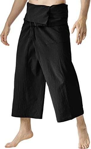 Generisch Thai Fischerhose aus für Damen & Herren Fisherman Pants Unisex Wickelhose Kampfsporthose Piratenhose Haremshosen Yogahosen Freizeithosen Jogginghose Outdoorhose