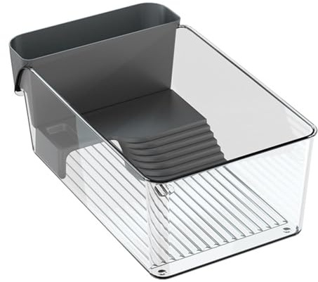 ZGUZMCMK Petit Aquarium pour, Terrarium, Boîte de Reproduction, en Polypropylène, Couvercle Transparent avec Plateforme surélevée pour Les Soin, Noir