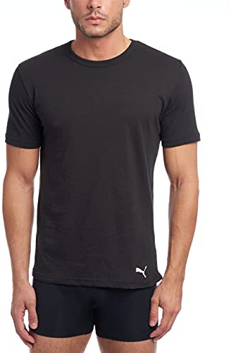 PUMA Men's 3 Pack Crew Neck T-Shirts Undershirt, White/Gray/Black, M