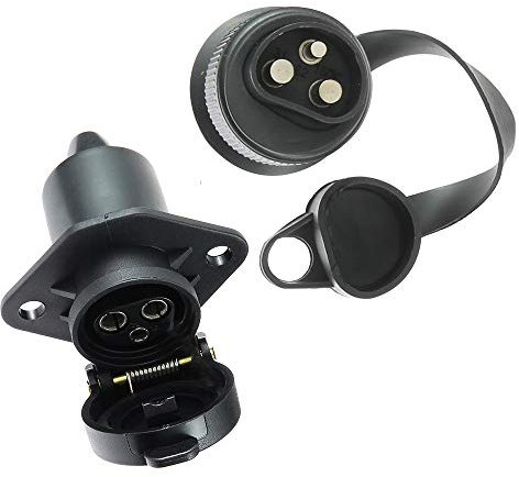 Eacalyc Steckdose 3 Polig 12V und Stecker Anhänger 3-Polig, 3 Poliger Steckdose Traktor Stecker Anhängerkupplung 3 polig Wasserdichter für Landwirtschaftliche Maschinen, LKW Traktor, Boot