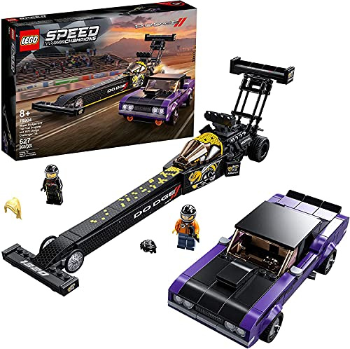 Lego Speed Champions Mopar Dodge//SRT Top Fuel Dragster and 1970 Dodge Challenger T/A 76904 Building Toy; New 2021 (627 Pieces)