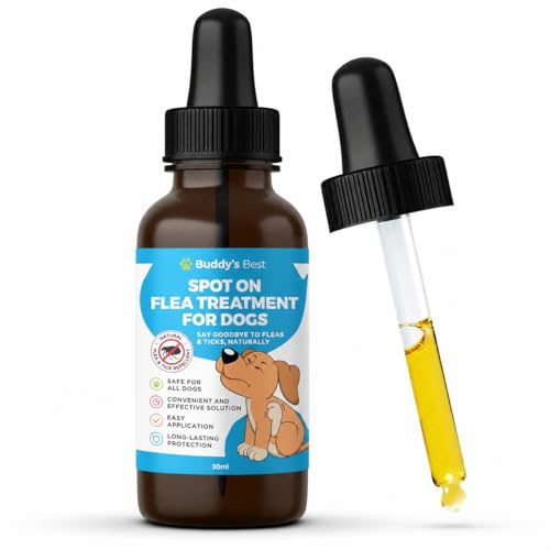 Buddy’s Best Spot-On Flea & Tick Protection for Dogs | Natural Formula with Essential Oils | Helps Maintain a Flea-Free Coat | Long-Lasting, Easy-to-Use Solution | 50ml