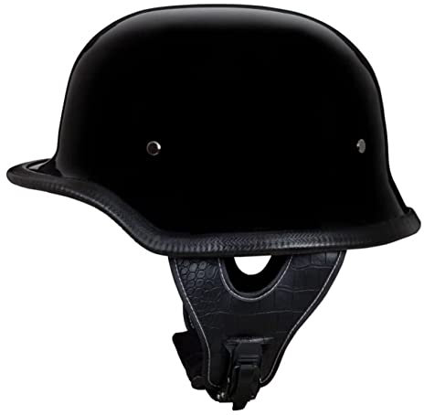 Motorradhelm Deutscher Stil Halbschalenhelm ECE-Zertifizierter Scooter Retro Jethelm Mit Schnellverschluss Schnalle ABS-Helmkörper Halbhelme Offenem Helm Für Herren Damen 5,M:57-58CM