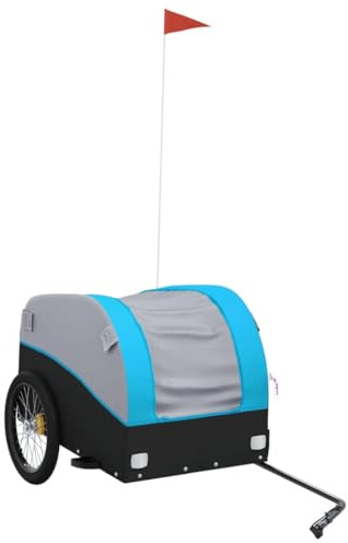 vidaXL Cykelvagn svart och blå 45 kg järn
