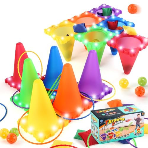 Wurfspiele für Draußen - Outdoor Spiele für Kinder,Gartenspiele, Ball & Ring & Bean Bag Toss Spiel Set, Kindergeburtstag Spiele Outdoor,Outdoor Spiele Erwachsene,Ring Toss/Ringwurfspiel Kinder Outdoor