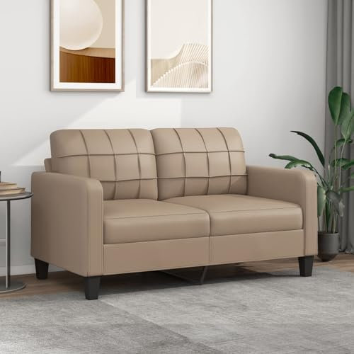 LAPOOH 2-sitsig soffa, cappuccinobrun, 140 cm, konstläder, soffa, vardagsrum, ungdomssoffa, relaxsoffa, soffor och soffor, soffa för sovrum, ungdom, barnrum
