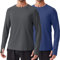 PINSPARK 2er Pack Sport Tshirts Herren UPF 50+ UV Schutz Schnelltrocknend Funktionsshirt Atmungsaktiv Langarmshirt Running Fitness Outdoor Surfen Rashguard Schwimmen Marineblau M