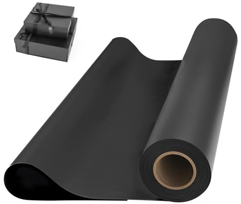 Ksvaye Packpapper rulle 38 cm x 10 m kraftpapper presentpapper paketpapper för konst och hantverk, presentförpackning förpackning, post, frakt (svart)