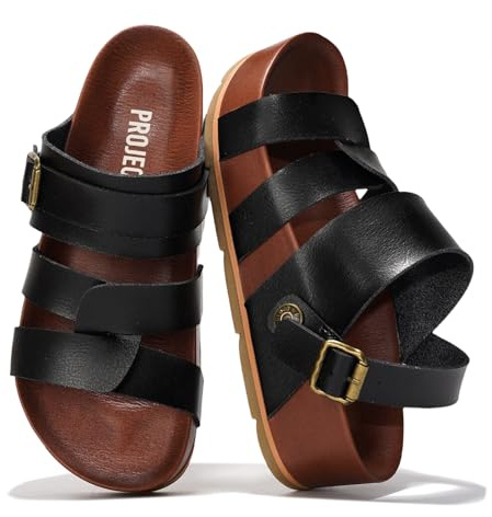 Project Cloud Platform Sandals Women – Strappy Wedges with Comfortable Plush & Soft Insole – Lightweight & Non Slip Platform Sandals for Women 2026 (Proud,BLK,10)