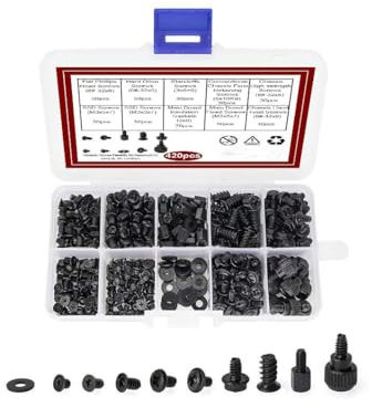 Voarge 420 Pcs Computer Screw Set, Computer Screws Standoffs Assortment Kit, Hard Drive HDD Hard Drive PC Fan Power Supply DIY PC Installation & Repair