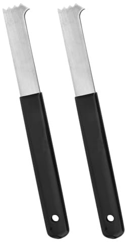 lasuroa 2pcs Paver Removal Tool, Stainless Steel Paver Puller with Joint Scraper Micro Tooth & Gripper Slots Paving Block Extractor Lifter Tool with Anti-Slip Handle for Garden Yard Lawn Patio Brick