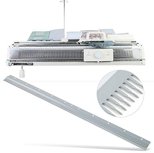 Machine à Tricoter en Métal moulé sur Peigne, Accessoires en Métal, Peigne à Double Broche, Cintre de Poids Large pour Machine à Tricoter en Roseau argenté (long peigne à aiguille 90,5 cm)