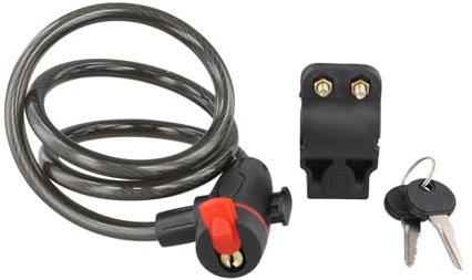 Tidevib Candado de cable de alambre de acero para bicicleta, bicicleta eléctrica, motocicleta, 850 mm de longitud con llave (paquete de 2) - Candado de cadena de seguridad portátil
