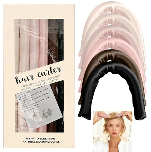 Bigodini senza calore per ricci notturni, bacchette flessibili in raso per capelli, set styling onde naturali