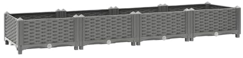 Mokuyary Fioriera da giardino per esterni, fioriera da giardino, fioriera per piantare piante in polipropilene, 160 x 40 x 23 cm, per la coltivazione di ortaggi e piante