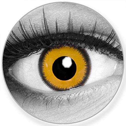 Funnylens Lunatic Sun - Lentes de contacto de colores (2 unidades, sin graduación, 12 lentillas mensuales, perfectas para Halloween, carnaval o carnaval