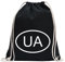 Kiwistar - Turnbeutel - schwarz - Ukraine UA - Fun Rucksack Sport Beutel Gymsack Baumwolle mit Ziehgurt