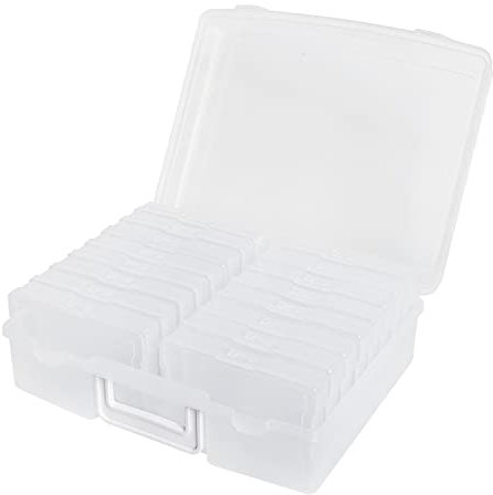 Novelinks Photo Case 4 x 6 Photo Box Storage - 16 Inner Photo Keeper Photo Organizer Cases Photos Storage Containers Box for Photos (Clear)
