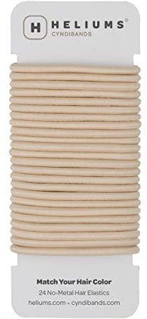 Cyndibands Elastic Hair Ties – Beige Blonde - No Damage 4mm Ponytail Holders for Women & Kids, 24-Pack Hair Elastics in Neutral Colors