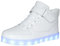JEVRITE Unisex-Sneaker mit LED-Beleuchtung, hohe Oberseite, USB-Aufladung für Damen und Herren, Paar-Schuhe, Weiss/opulenter Garten, 15 Women/11 Men