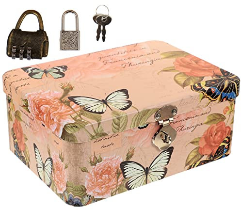 Scatola Di Metallo Con Serratura a Combinazione, Contenitore Per Gioielli, Caramelle, Portachiavi, Cosmetici, 17.3X12.8X7.2 Cm