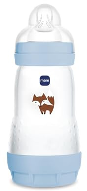 MAM Biberon Anticolica Easy Start 260 ml, Tettarella Misura 2, Azzurro
