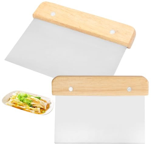 Lithyc Lot de 2 Spatules à PâTe - Coupe Pate - Grattoir Patisserie -Grattoir à PâTe - Coupe Pate Inox - Spatule à PâTe En Acier Inoxydable pour GâTeau Pizza Coupe de Pain Ustensiles de Cuisine