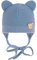 CiuchCiuch Baby-Mütze mit Ohren zum Binden Bär - Wintermütze Mädchen Jungen Baby Kinde- Für Weihnachten - Zur Taufe - 100% Acryl - Futter aus Baumwolle und Elasthan - Blau 40-42 cm