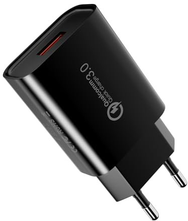 Chargeur Rapide Prise USB Secteur pour Samsung Galaxy S21 20 S10 S9 S8 S7 A55 A53 A50 A40 A34 A20 A15 A13 A03 M34, pour iPhone Xiaomi Google Huawei Oppo Oneplus, Adaptateur Quick Charge 3.0 18W