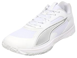 PUMA Chaussures d'intérieur Accelerate Pro 4 Unisexes, Puma White Puma Silver, 45 EU