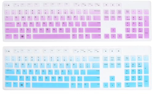 Kb216 Clavier Film De Protection Silicone, ProtèGe Touches en Flexible Transparent Housse De Universelles Clavier D'Ordinateur De Bureau éTanche Accessoires De Protection - Kb216p/T Km/Wk636 (2 PièC