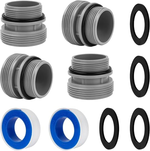 IHLOOTD Adaptador Manguera Piscina 4 Piezas 4560 Kit Conector Piscina 40 mm a 1 1/2 Pulgadas Terminal Manguera Piscinas Accesorios Compatible con Bombas de Filtro Intex y Coleman