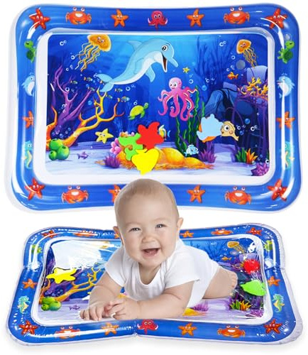 XVZ Vattenmatta för nyfödd – barnmatta utan BPA – perfekt Tummy Time Spel för spädbarn över 3 6 9 månader – delfiner (66 cm x 50 cm)