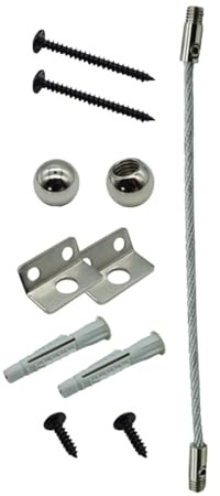 FOYTOKI Underturn Hardware Bag for Furniture Safety Wall Anchor Connector Security Device for Bookshelves Wardrobes and Desks to Prevent Tip-Over Accidents