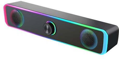 Speaker, Portable Wired Audio Device, ABS Tabletop Compact Sound System with Clear Output,12.6x2.4x2.1in, Wide Compatibility, 3.5mm Plug, Ideal for Home Entertainment Office Work Travel Use