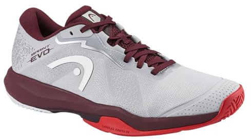 HEAD Sprint Evo 4.0 Men's Tennis Shoe, Light Grey/Red, 11