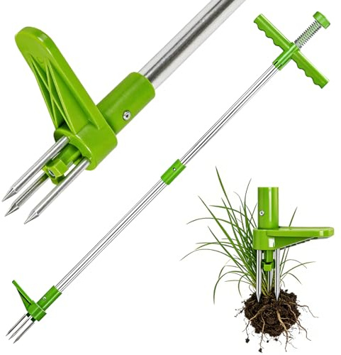 ChaneeHann Estirpatore Erbacce Manuale con Manico 1m Alluminio Ispessito, Attrezzo per Estirpare Le Erbacces, Togli Erbacce da Giardino per Rimuovere Tarassaco e Malerbe, Utensile da Giardinaggio