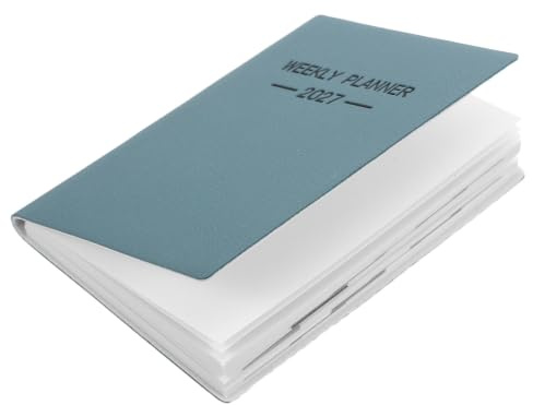 HOMOBABE Mini Pocket Planner Elegant PU Omslag Tjockt Papper Veckovis Kalenderbok för Skola och Resor i