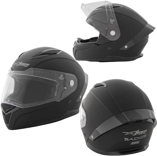 Casque Homologué Integral Moto Scooter intégré Touring Mat Noir XS