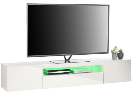 MMT DAIQ2000 TV-Schrank für 65 70 75 80 Zoll 4k TVs mit LED-Lichtern, 200 cm breit