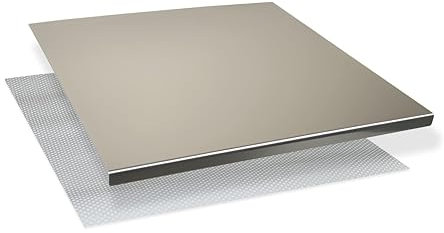 INOXLM Tagliere Spianatoia per impastare Piano da Lavoro in Acciaio Inox Varie Misure per Cucina per Bar per Ristorante per impastare(30x50 Piega 2 cm)