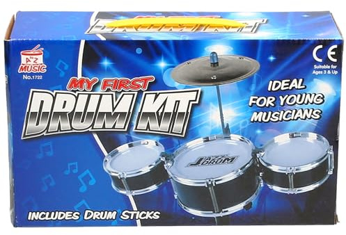 My First Drum Kit for Young Musicians, 3-Piece Set with Cymbal and Drumsticks, Ages 3+
