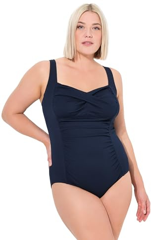 Ulla Popken Donna Costume Intero Blu Notte Scuro 52