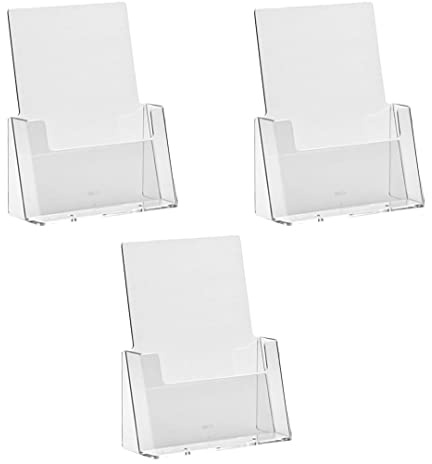 Danieli | Expositor A5 porta folletos de mesa de acrílico transparente - Expositor de mesa - Expositor para volantes, tarjetas y tarjetas (3)