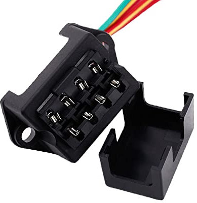 Aiqeer 4-Fach KFZ Sicherungskasten, 2 Eingang 4 Ausgang Flachsicherungsblock, KFZ Sicherungshalter mit Vorverkabelt, und 10 Stück Standard Flachsicherung (12V / 24V / 32V / 48V Universal)