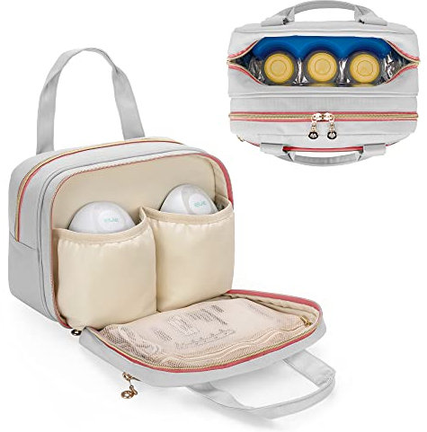 Damero tragbare Milchpumpe Tasche kompatibel mit Elvie und Willow Milchpumpe, Tragetasche mit Eisbeutel für tragbare Milchpumpe, Flaschen, Pumpenteile