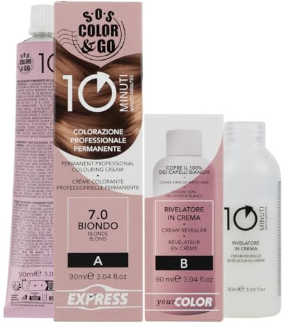 Sos Color&Go set colorazione professionale permanente in 10 minuti - 7.0 Biondo
